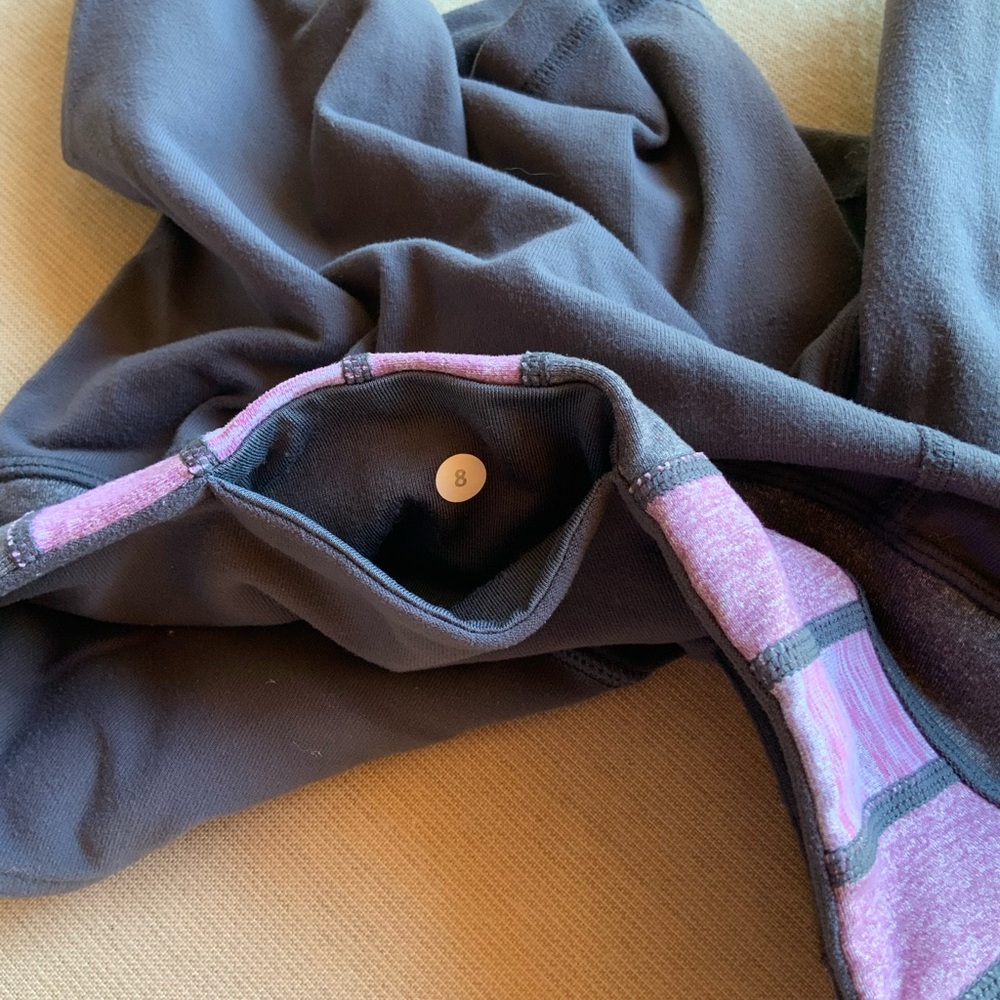 lululemon Gray and Pink biker Shorts Reversible - Picture 3 of 5